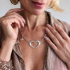 "Love" Open Heart Long Chain Necklace
