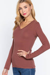 Long Sleeve V-neck Top