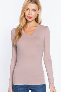 Long Sleeve V-neck Top