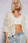 Boho Crochet Floral Lace Cardigan
