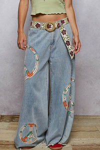 Flower Belt with Wood Beaded Buckle