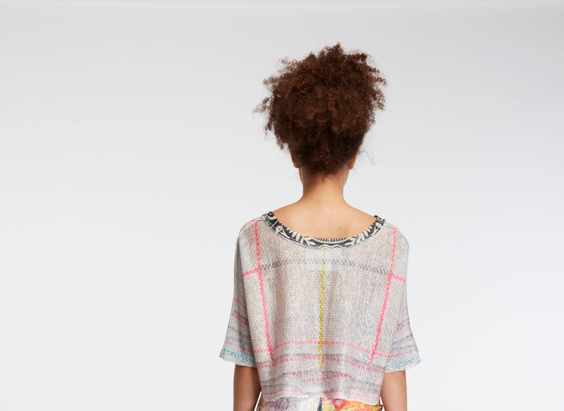 Crew Cropped Patterned Top