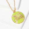 Tennis Ball Enamel Charm Necklace