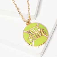 Tennis Ball Enamel Charm Necklace