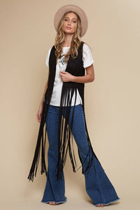 Long Vegan Suede Friend Vest