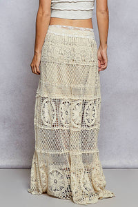 Long Crochet A-Line Boho Skirt