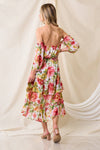 Floral Off Shoulder Boho Midi Dress
