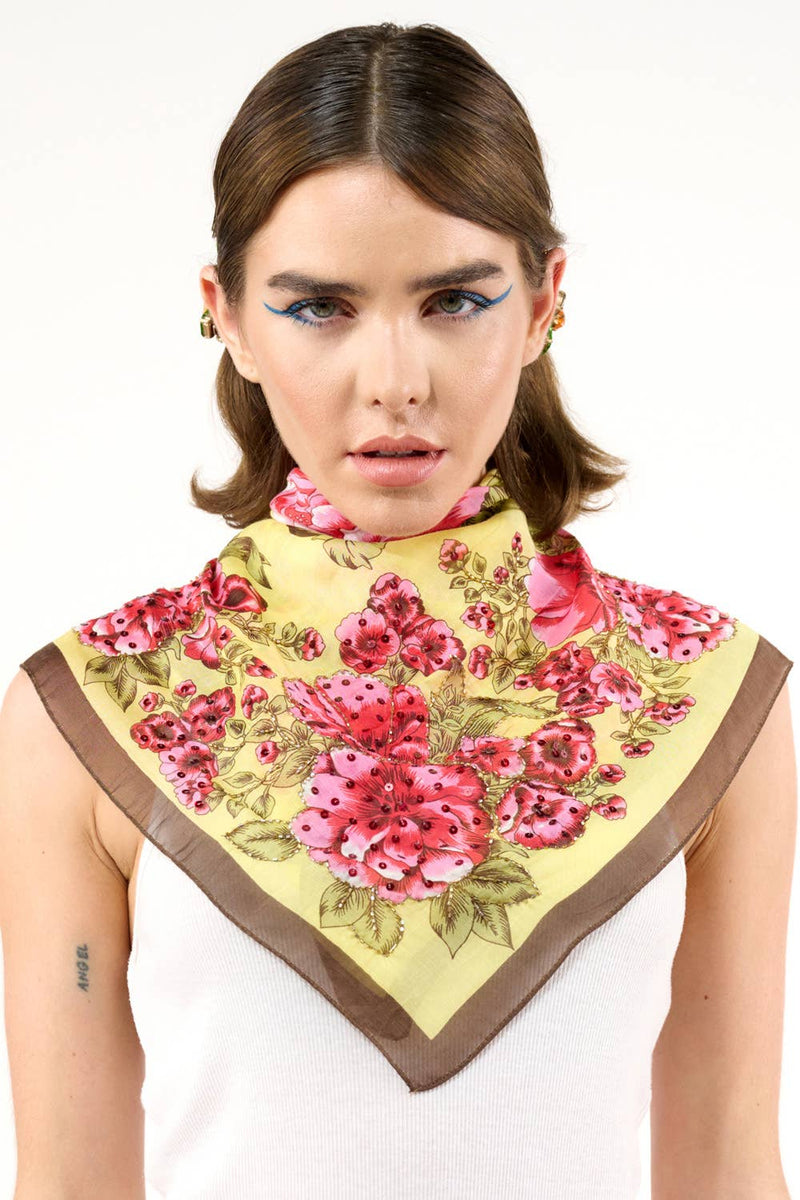 Beauty Hand Embellished Bandana Scarf