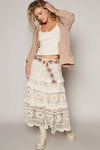 Floral Beaded Buckle Belt
