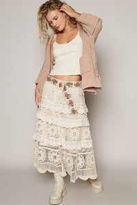 Floral Beaded Buckle Belt