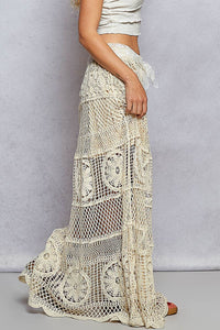 Long Crochet A-Line Boho Skirt