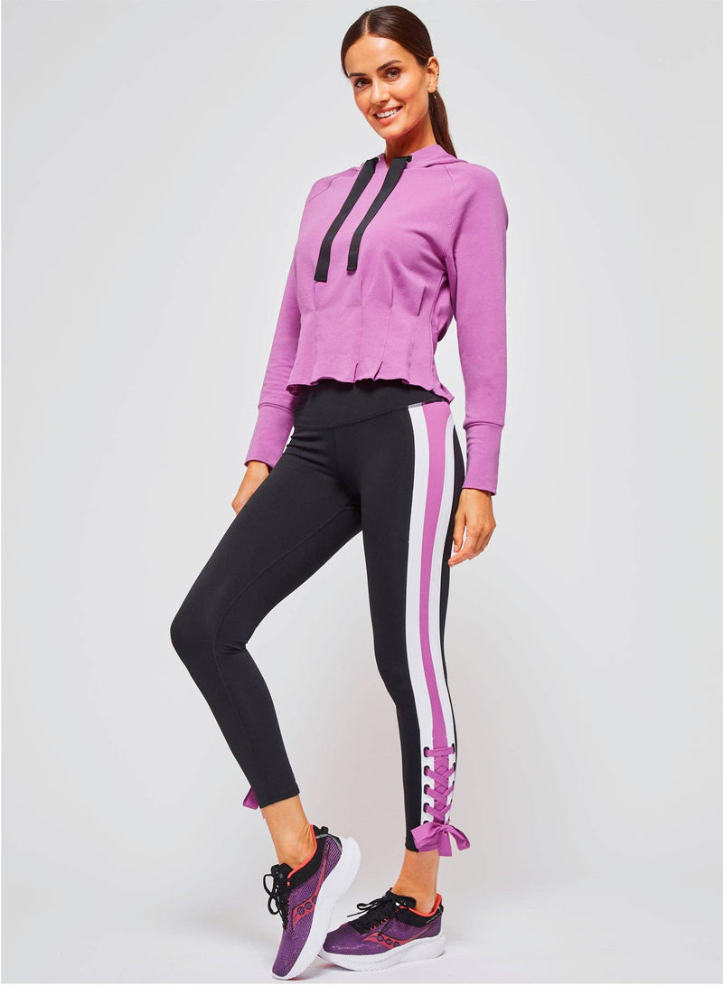 Pink Striped Tie Legging
