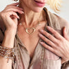 "Love" Open Heart Long Chain Necklace