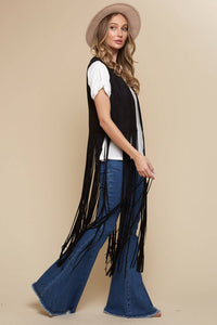 Long Vegan Suede Friend Vest