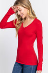 Long Sleeve V-neck Top