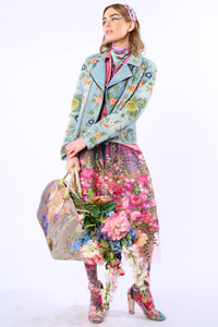 Lucinda Embroidered Denim Motorcycle Jacket