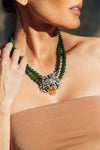Green Tiger Eye Statement Necklace