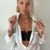 "Joy" Butterfly Long Rosary Chain Necklace