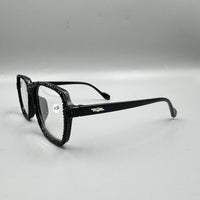 Black Rhinestone Large Frame Round Readers