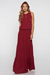 Halter Smocked Waist Long Maxi Dress