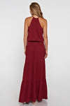 Halter Smocked Waist Long Maxi Dress