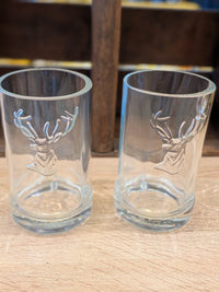 Cazadores Tequila Stag Head Upcycled Glasses - Set of 2