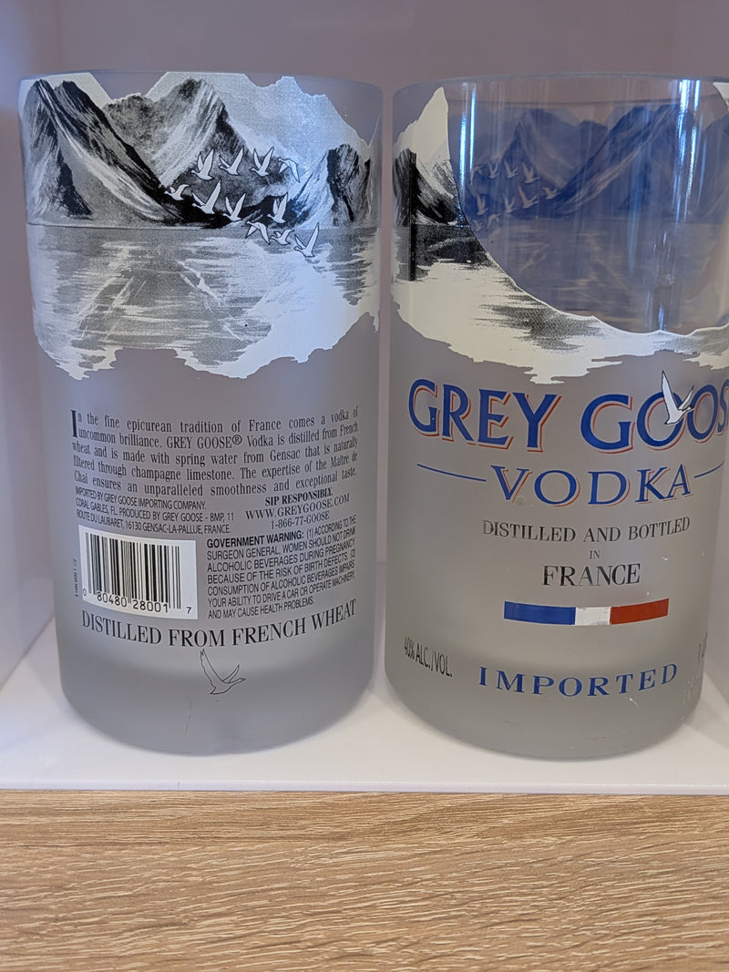Grey Goose Vodka Upcycled Tumbler Glasses