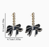 Crystal Black Bow Earrings