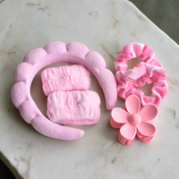 Spa Set - 6 Pc Set=1 Headband, 2 wristlets, 1 claw, 2 scrunchies