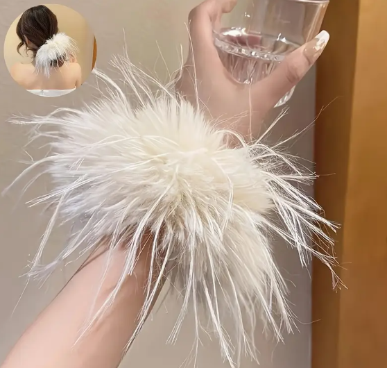 Faux Fur Wrist Muff Scrunchie Set
