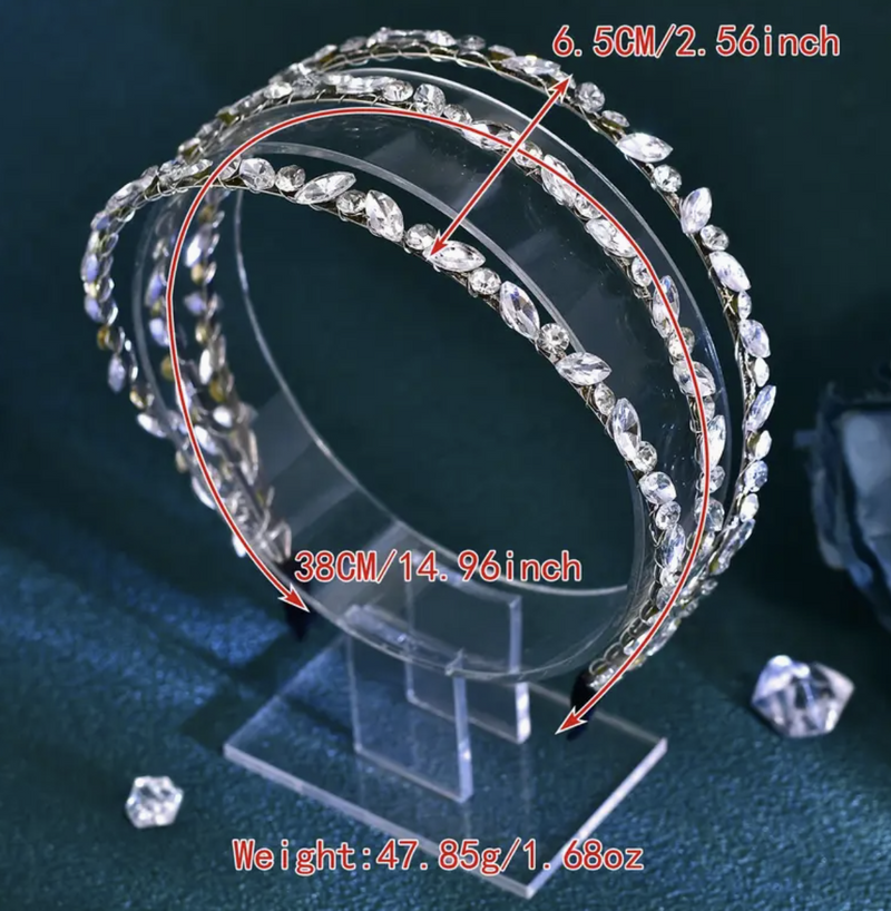 Thick Mesh and Rhinestone Headband