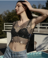 Sparkly Fishnet Crop Daisy Tank Top