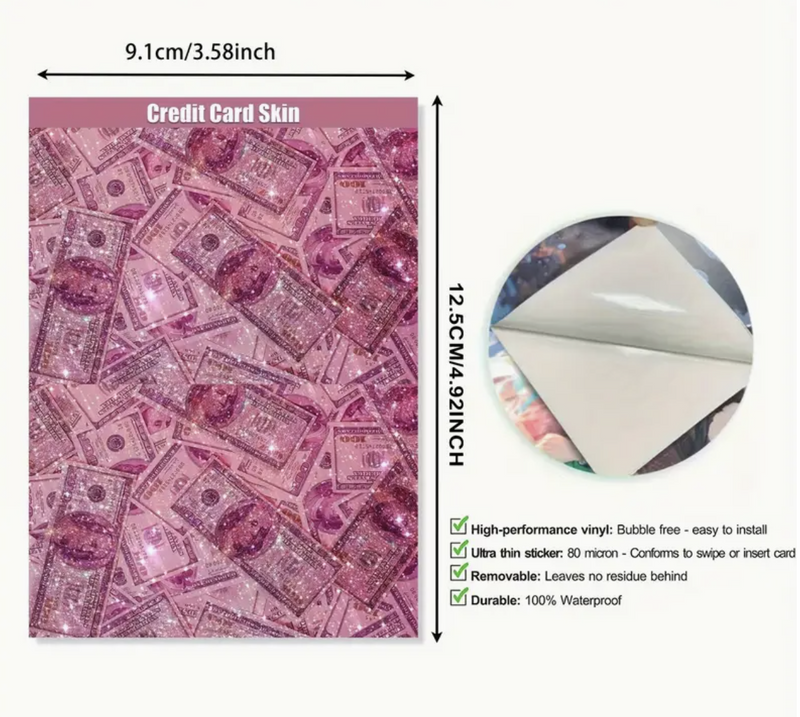 Sparkling PVC Credit Card Skins