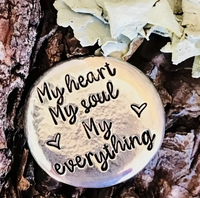 Pewter Round Token with Warm Fuzzy Sayings