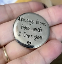 Pewter Round Token with Warm Fuzzy Sayings
