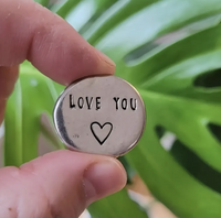 Pewter Round Token with Warm Fuzzy Sayings