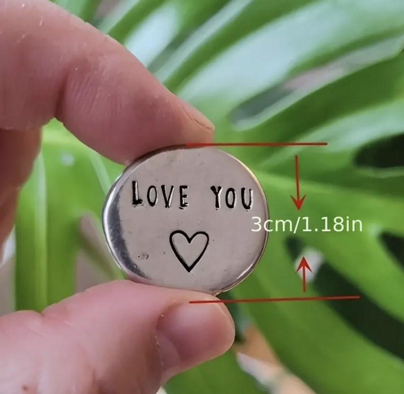 Pewter Round Token with Warm Fuzzy Sayings