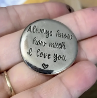 Pewter Round Token with Warm Fuzzy Sayings