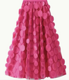 Retro 3D Circle Applique ALine Skirt