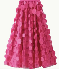 Retro 3D Circle Applique ALine Skirt