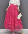 Retro 3D Circle Applique ALine Skirt