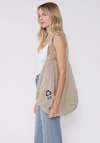 Reversible Recycled Coffee Bean Bag Slouchy Canvas Tote