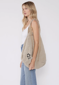 Reversible Recycled Coffee Bean Bag Slouchy Canvas Tote
