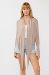 Waffle Knit Tie Front Cardigan