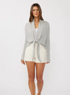 Waffle Knit Tie Front Cardigan
