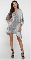 Printed Lace up Tunic Hanky Hem