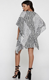 Printed Lace up Tunic Hanky Hem