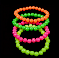 Dopamine Fluorescent Handmade Stackable Beaded Bracelets