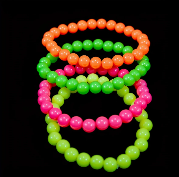 Dopamine Fluorescent Handmade Stackable Beaded Bracelets