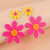 Neon Flower Earrings